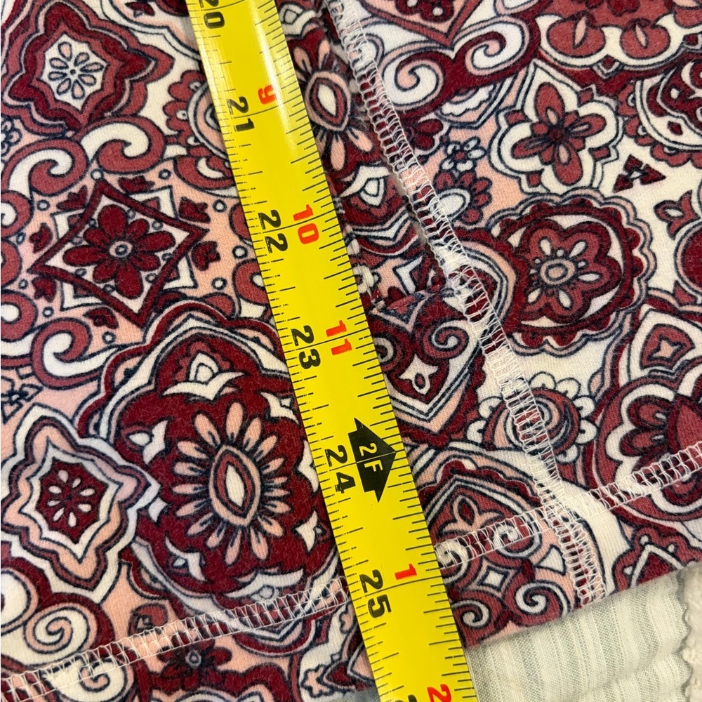 Talbots Women’s Burgundy Paisley Full Zip Jacket XL Cotton Blend GUC - Picture 5 of 7